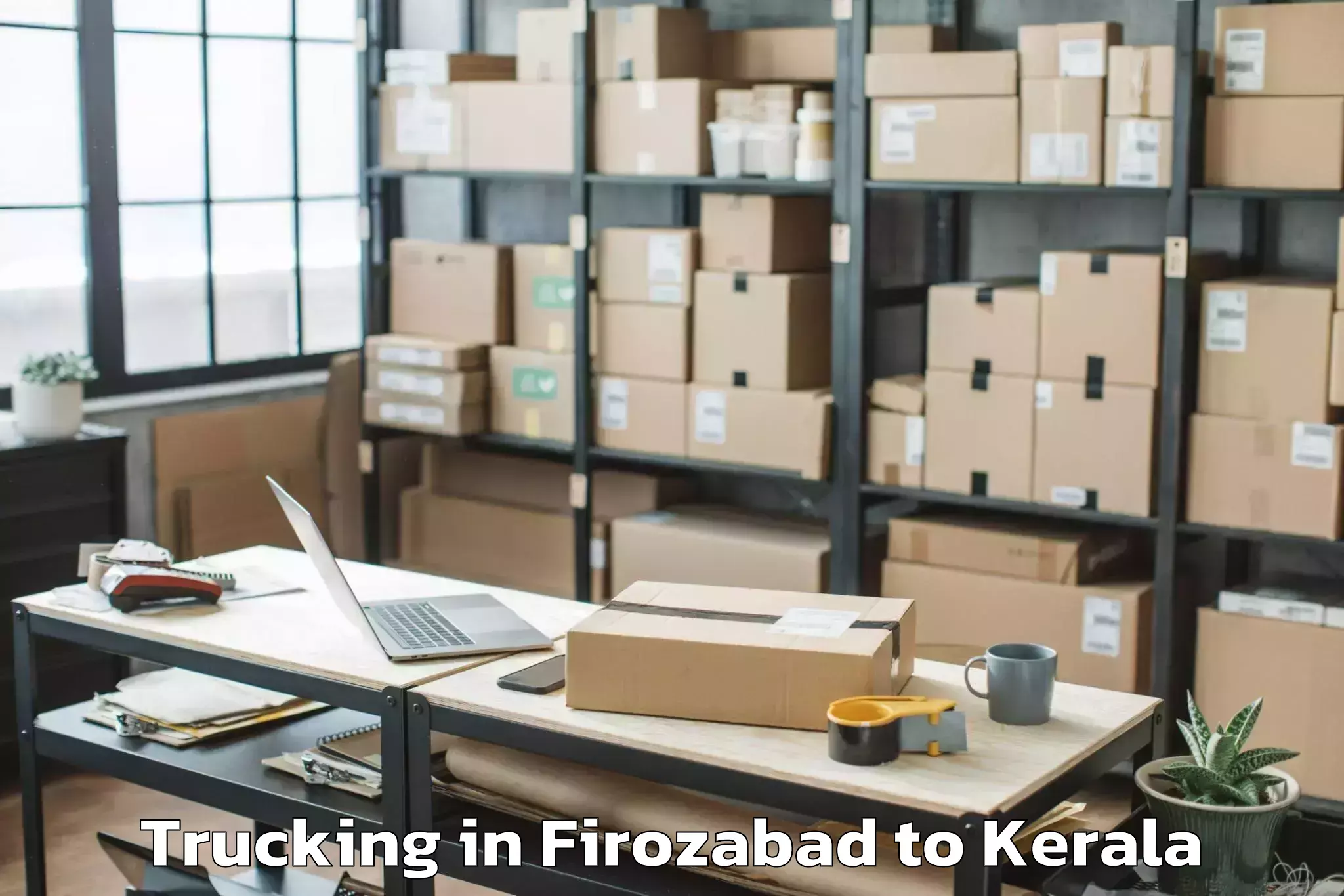 Professional Firozabad to Mall Of Joy Thrissur Trucking